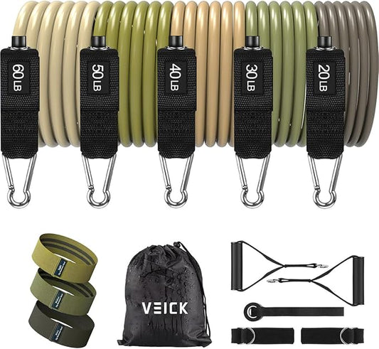 VEICK Resistance Bands, Exercise Bands, Workout Bands, Resistance Bands for Working Out with Handles for Men and Women, Exercising Bands for Fitness Weights Work Out at Home