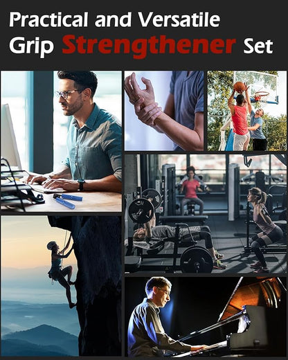 Grip Strength Trainer, 6 Pack Grip Strength Trainer Set (50-350LB), No Slip Hand Grip Strengthener, Wrist Forearm Strengthener with Grip Tape for Strength Training, Exercise, Injury Recovery