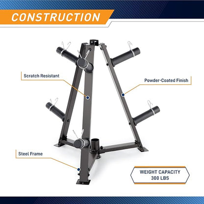 Marcy Olympic Weight Plate Tree for 2-Inch Plates Weight Storage Rack