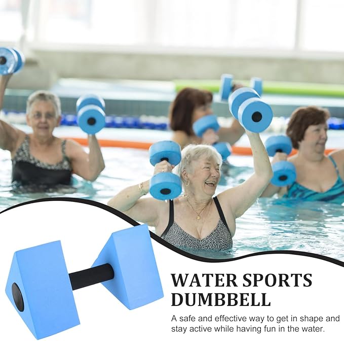 BESPORTBLE Triangle Water Aerobic Exercise Foam Dumbbells Water Exercise Barbells EVA Pool Dumbbell Weight Fitness Swim Dumbbells for Swim Water Sports Blue