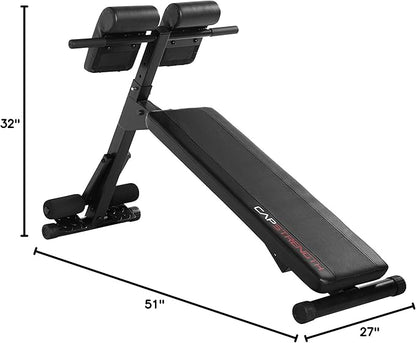 CAP Barbell Hyperextension/Ab Bench,Black