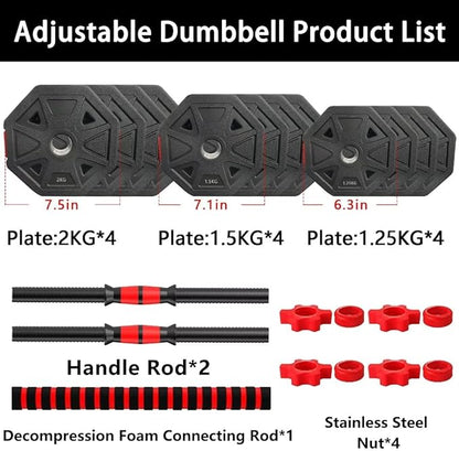 Adjustable Weights Dumbbells Set 20/30/40/60/80lbs Non-Rolling