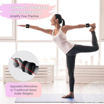 Wrist Ankle Weights for Women Set of 2, Adjustable Silicone Weighted Bangles, Wearable Ultra-durable Strips Weight Bracelet 2 lbs/4 lbs for Yoga, Pilates, Barre, Walking, Arm & Leg Workout