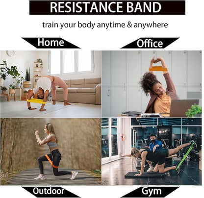 Resistance Bands Set for Men and Women，Resistance Loop Exercise Bands- Pack of 5 Different Resistance Levels Elastic Bands for Working Out