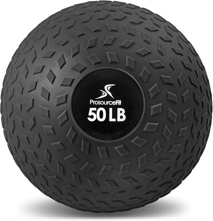 ProsourceFit Slam Medicine Balls 5, 10, 15, 20, 25, 30, 50lbs Smooth and Tread Textured Grip Dead Weight Balls for Strength and Conditioning Exercises, Cardio and Core Workouts