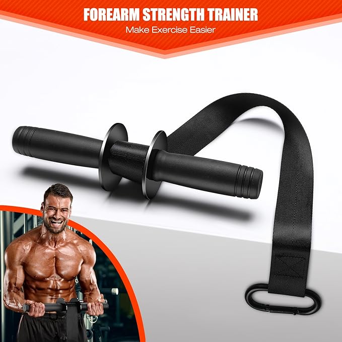 TOBWOLF Forearm Strengthener and Wrist Roller with Quick Locking Mechanism, Durable Anti-Slip Grip Handles, Muscle Strength Wrist Roller & Forearm Roller, Ideal for Hand, Wrist, and Forearm Training