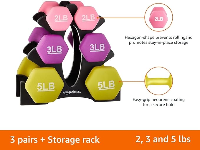 Amazon Basics Neoprene Dumbbell Hand Weights