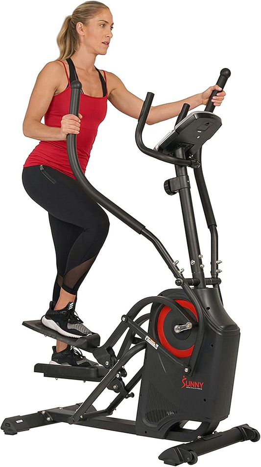 Sunny Health & Fitness Cardio Climber Stepping Elliptical Exercise Machine for Home with 8 Levels of Magnetic Resistance, Performance Monitor, Full Body Workout