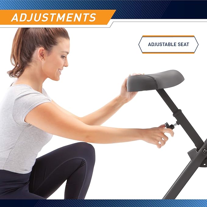 Marcy Foldable Upright Exercise Bike with Adjustable Resistance for Cardio Workout & Strength Training - Multiple Styles Available