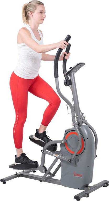 Sunny Health & Fitness Cardio Climber Stepping Elliptical Exercise Machine for Home with 8 Levels of Magnetic Resistance, Performance Monitor, Full Body Workout