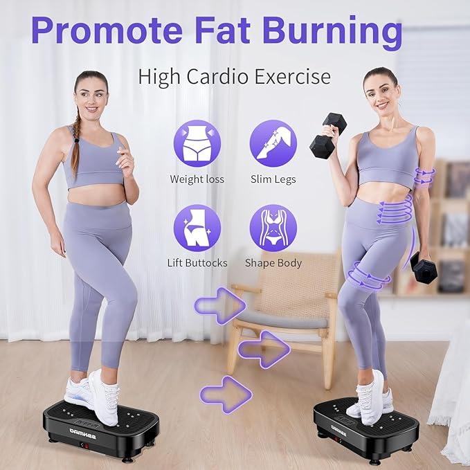 Vibration Plate Exercise Machine, Vibration Plate for Lymphatic Drainage, 9 Modes Whole Body Workout Vibrating Fitness Platform for Weight Loss & Shaping, Wellness - Home Gym Equipment