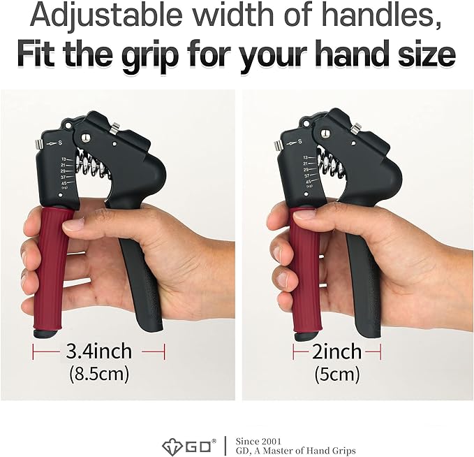 GD Grip Strength Trainer (Premium Adjustable Grip Strengthener for Forearm Training) Wrist and Forearm Strengthener