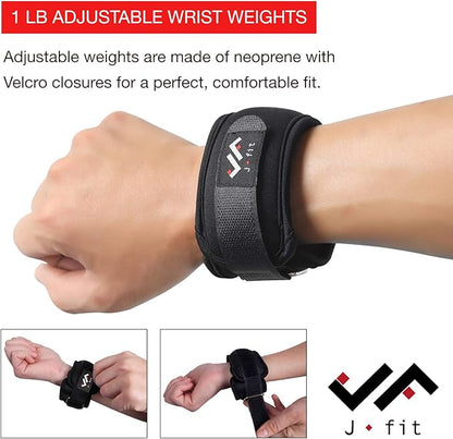 JFIT Wrist Weight Pair – Set of 2, Wrist Straps for Fitness, Walking, Workout – Multiple Size and Weight Options – Comfortable, Breathable, Moisture Absorbent Weight Straps for Men and Women