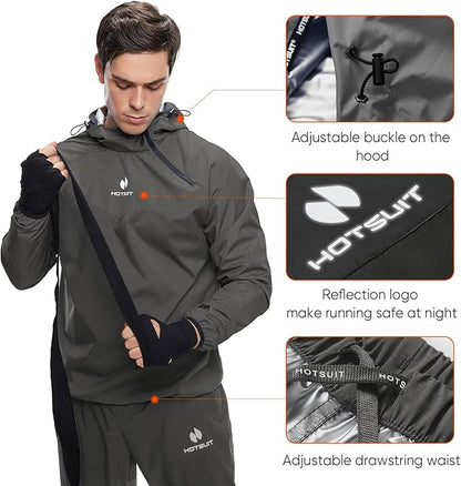 HOTSUIT Sauna Suit for Men Sweat Sauna Jacket Pant Gym Workout Sweat Suits