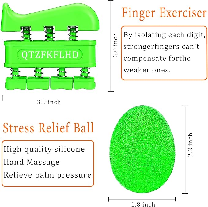 Grip Strength Trainer with Forearm Strengthener, Hand Grip Strengthener, Hand Extension Exerciser, Stress Relief Ball and Hand Grip Strengthener for Muscle Building and Injury Recover(5 PCS)