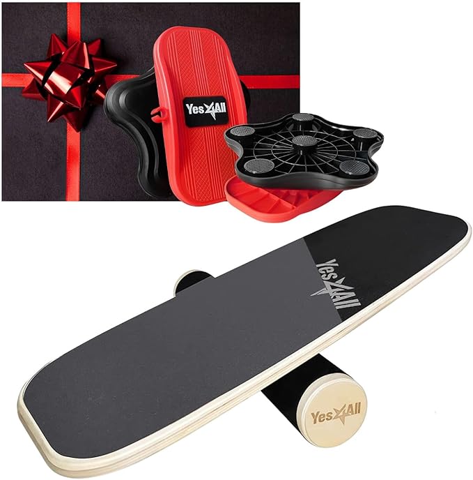 Yes4All Premium Surf Balance Board Trainer with Adjustable Stoppers for Improve Balance, Build Strength & Surf Trainer