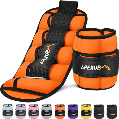 APEXUP 7 lbs/Pair Adjustable Ankle Weights for Women and Men, Modularized Leg Weight Straps for Yoga, Walking, Running, Aerobics, Gym