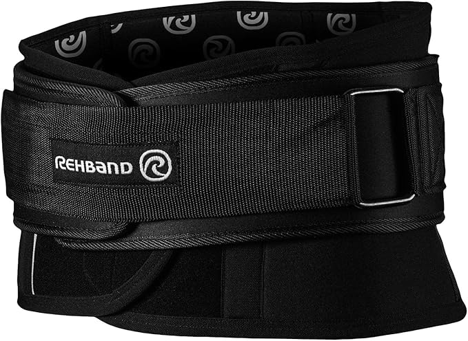 Rehband X-RX Back Support, Heavy weightlifting support 7mm neoprene, 2-in-1 back support with integrated lifting belt for heavy weight lifting workouts