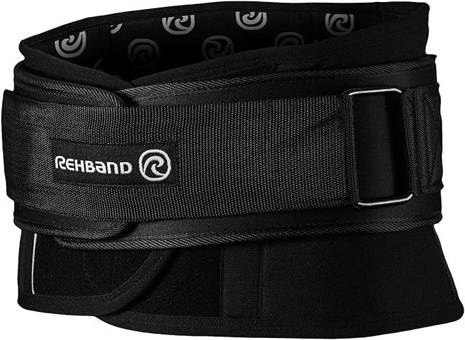 Rehband X-RX Back Support, Heavy weightlifting support 7mm neoprene, 2-in-1 back support with integrated lifting belt for heavy weight lifting workouts