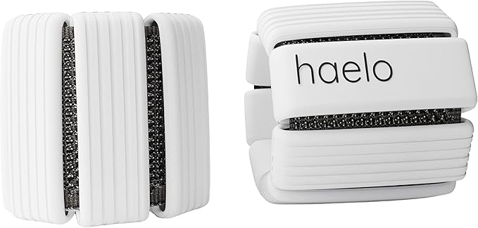 Haelo Hoops - Set of 2 (1lb Each) | Adjustable Wearable Wrist & Ankle Weights for Men and Women | Yoga, Dance, Barre, Pilates, Cardio, Aerobics, Walking