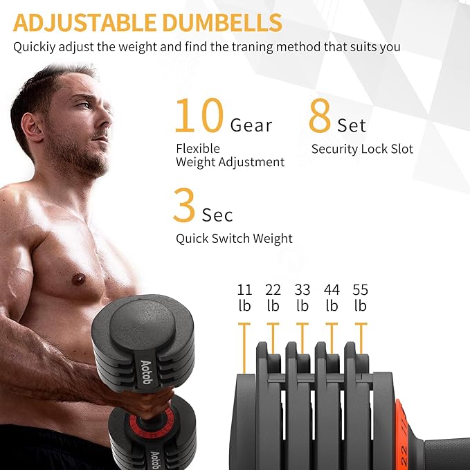 SKOK 25/55 lbs Pair Adjustable Dumbbells Set