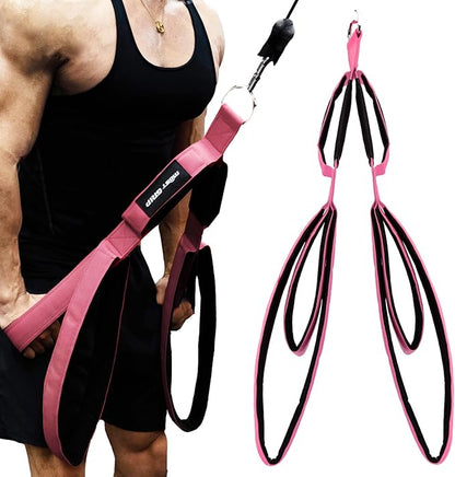 Tricep Rope Cable Attachment with 6 Anti-Slip Handles, Tricep Pull Down Attachment for Professional Fitness Training, Gym Rope Attachment for Professional Gym