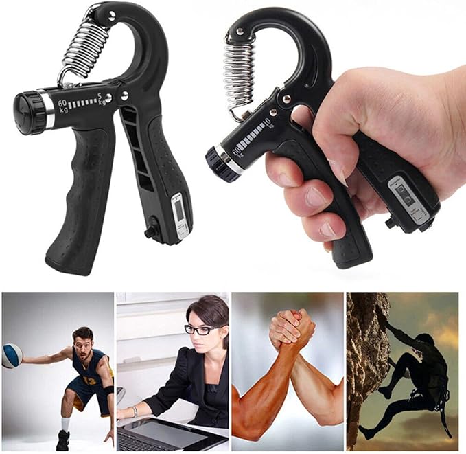 [Upgraded Version] Hand Grip Strengthener with Counter, Adjustable Resistance 10Lbs-132Lbs, Non-Slip Gripper for Wrist Strength, Forearm Exercise, Muscle Building and Injury Recoveries