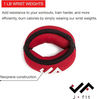 JFIT Wrist Weight Pair – Set of 2, Wrist Straps for Fitness, Walking, Workout – Multiple Size and Weight Options – Comfortable, Breathable, Moisture Absorbent Weight Straps for Men and Women