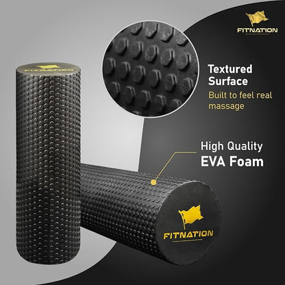 High-Density Foam Muscle Roller – Textured Foam Rollers for Muscle Massage, Foam Roller for Physical Therapy, Pilates, Yoga, Exercise Equipment – 18-inch (Medium, 45 x 15 cm)