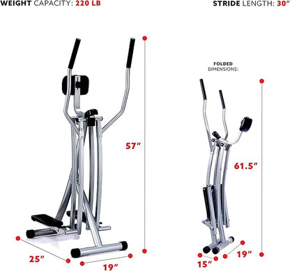 Sunny Health & Fitness Air Walk Cross Trainer Elliptical Machine Glider w/Performance LCD Monitor, Low-Impact, 30 Inch Stride and Optional Exclusive SunnyFit App Enhanced Bluetooth Connectivity