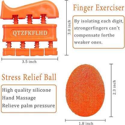 Grip Strength Trainer with Forearm Strengthener, Hand Grip Strengthener, Hand Extension Exerciser, Stress Relief Ball and Hand Grip Strengthener for Muscle Building and Injury Recover(5 PCS)