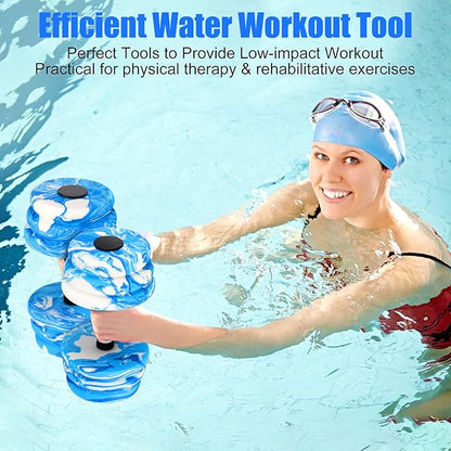 Aquatic Exercise Dumbbells, Water Dumbbells, 2PCS Foam Barbells for Men Women Water Workouts