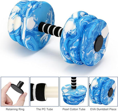 Aquatic Exercise Dumbbells, Water Dumbbells, 2PCS Foam Barbells for Men Women Water Workouts