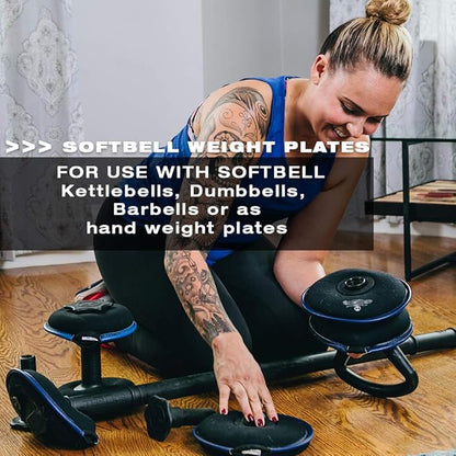 Hyperwear SoftBell Hand Weight Plates Use Alone or with Adjustable Dumbbell Sets Kettlebell Sets or Barbell - SoftBell System of Workout Equipment for Home Workouts (sizes 1.5, 3, 4.5, 6, 7.5, 10 lbs)