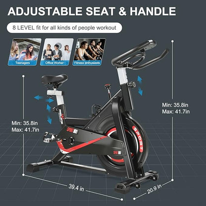 RELIFE REBUILD YOUR LIFE Exercise Bike Indoor Cycling Bike Fitness Stationary All-inclusive Flywheel Bicycle with Resistance for Gym Home Cardio Workout Machine Training New Version