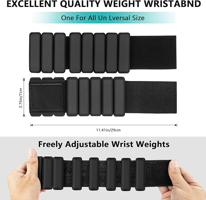 Wrist Ankle weights Set of 2,2lb Silicone Adjustable Wrist and Ankle Weights for Women and Men, Wearable Ankle & Wrist Weights,Bracelet for Dance,Swimming,Jogging,Gym,Yoga