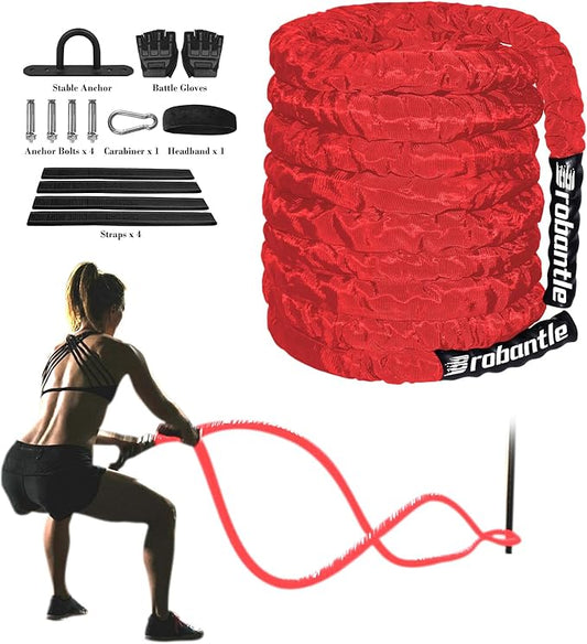 Battle Rope Battle Ropes for Exercise Workout Rope Exercise Rope Battle Ropes for Home Gym Heavy Ropes for Exercise Training Ropes for Working Out Weighted Workout Rope Exercise Workout Equipment