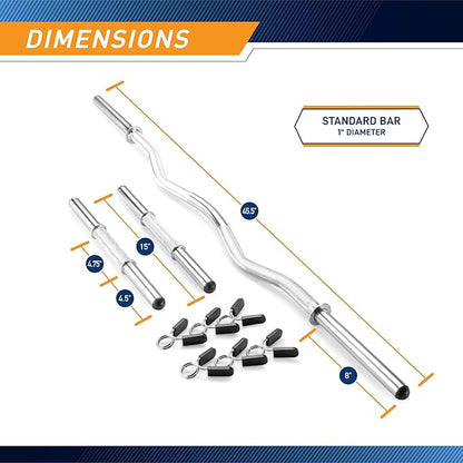 Marcy Hollow Curl Bar and Dumbbell Handle Set