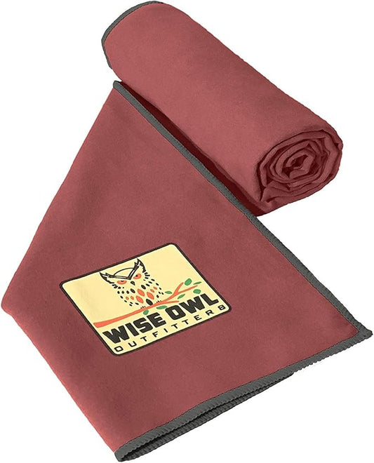 Wise Owl Outfitters Camping Towel - Camping Accessories, Quick Dry Microfiber Towel for Travel, Hiking, Yoga, Workout, and Backpacking