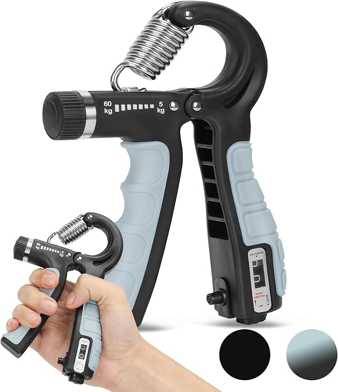 Hand Grip Strengthener with Counter, Adjustable Resistance - Forearm Trainer, Grip Strengthener, and Hand Strengthening Device for Athletes