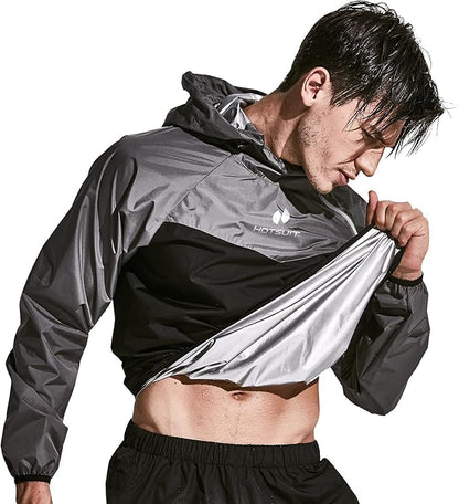 HOTSUIT Sauna Suit for Men Sweat Sauna Jacket Pant Gym Workout Sweat Suits