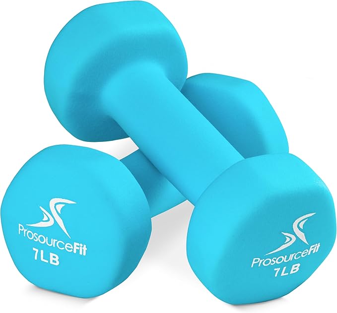 ProsourceFit Neoprene Dumbbell Coated for Non-Slip Grip, 4 lb