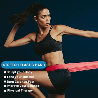 PATIKIL Resistance Exercise Bands Workout Bands with Strengths Elastic Band for Working Out Home Gym Physical Fitness Yoga