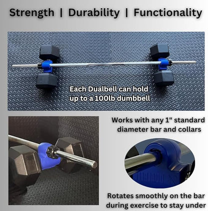 Dumbbell Barbell Converter - 1" Standard Bars, Up to 100lb Capacity - Dumbbell Converter Home Gym Equipment, Versatile Weight Lifting Set, Suitable for Men and Women