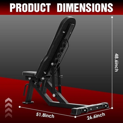 FANATICS Weight Bench, Solid Adjustable Workout Bench 1000 LBS Dumbbell Bench Incline Decline Bench Strength Training Bench for Home Gym Exercise Bench Press Fitness Weightlifting Workout Equipment