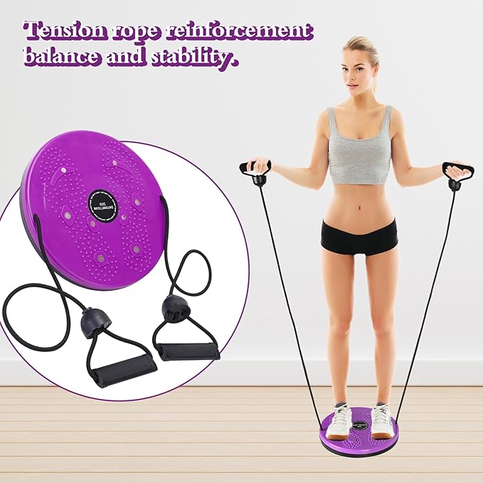 Ab Waist Twisting Disc, Twist Board for Exercise, Adjustable Waist Trainer Balance Disc with Handles, Slimming Twister Board with Massage Foot