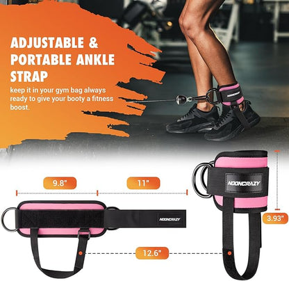 Ankle Strap for Cable Machine Women, Adjustable Gym Cable Ankle Straps for Kickbacks, Glute Workouts, Leg Extensions, Curls, Booty Hip Abductors, Ankle Cuff for Cable Machine Accessories