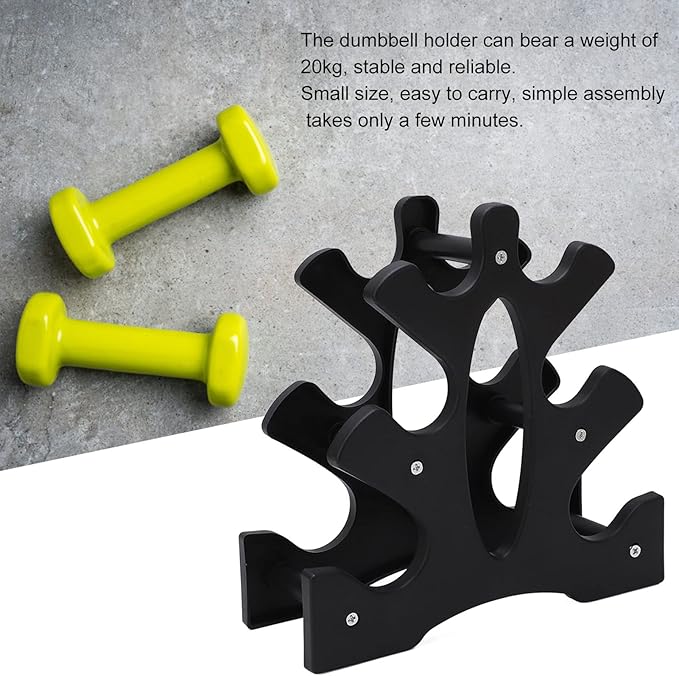 Tissting 3 Tier Dumbbell Rack PP Material Tripod Design, A-Frame Dumbbell Weight Rack Load 20kg,Multilevel Weight Storage Organizer for Home Gym Fitness Equipment(3.1 ×8.9×8.9in)