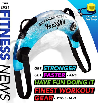 Yes4All Large Aqua Bags for Workout 45-80lbs - Ultimate Core Water Weights Aqua Bag - Portable Stability Fitness - Perfect Agility, Durability for Indoors and Outdoors - Clear & Dark Blue