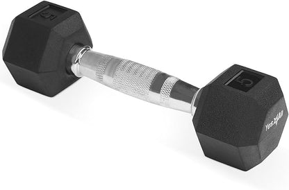 Dumbbell - Rubber Hex - 5lbs